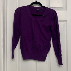 Purple Apt 9 sweater with button detail